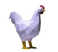 Uematu Roosters Paper Sculpture,Pre-Cut DIY Papercraft Kit,Handmade Wild Animal Figurine,3D Paper Art,Low Poly Home Decor,All Accessories Included