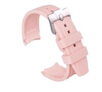 uEmoh Bracelet de montre Moonswatch, incurvé sans espace en silicone souple pour montre Omega X Swatch Moonswatch Speedmaster 20 mm, bracelet de rechange à dégagement rapide pour homme et femme (rose)