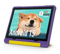UEMXDOX Tablette pour enfants, tablette Android 15 2025 pour enfants à partir de 3 ans, 8 Go + 64 Go, extensible jusqu'à 512 Go, écran tactile de 10" avec étui, WiFi 6, BT5, contrôle parental