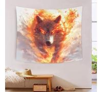 UENDOKRNN Le loup 3D Effet Tapisserie Art Mural Tapisserie Murales DécoSourision Murale En Tissu Pour Chambre Salon Serviette De Plage Tenture Murale 130cmx150cm