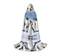 UENFFKDAP Cape à capuche imprimée pingouin pour adolescents Cape à capuche Décoration de fête, taille M, douce et élastique
