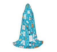 UENFFKDAP Cape à capuche imprimée pour Halloween avec motif de médecine de dessin animé pour adolescent, taille M, douce et élastique
