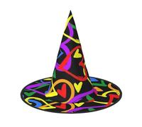 UENFFKDAP Chapeau de sorcière d'Halloween imprimé arc-en-ciel Gay Pride pour femme, accessoire de costume pour décoration de fête d'Halloween