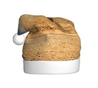 UENFFKDAP Chapeaux de Noël en peluche imprimée pyramide égyptienne dans le désert pour adulte unisexe en velours confortable chapeaux de fête de Noël Nouvel An décorations de fête