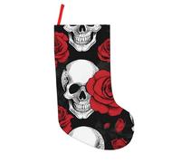 UENFFKDAP Chaussettes de Noël d'Halloween avec imprimé tête de mort - 45,7 cm - 1 pièce - Pour décoration de sapin de Noël