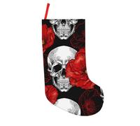 UENFFKDAP Chaussettes de Noël d'Halloween avec imprimé tête de mort - 45,7 cm - 1 pièce - Pour décoration de sapin de Noël