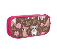 UENFFKDAP English Bulldogs Trousse à crayons grande capacité avec fermeture éclair Pour école et bureau Unisexe, rose, Taille unique, Trousse de maquillage