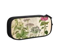 UENFFKDAP Floral in The Old Book Trousse à crayons grande capacité pour étudiant avec fermeture éclair Convient pour l'école et le bureau Unisexe, Noir , Taille unique, Trousse de maquillage