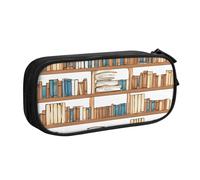 UENFFKDAP Funny Book Shelf Collection and Ladder Grande Capacité Trousse à crayons Étudiant Trousse à crayons à fermeture éclair Trousse à cosmétiques Convient pour l'école et le bureau Unisexe, Noir