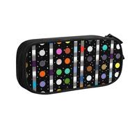 UENFFKDAP Glitter Rainbow Polka Dot Stripe Black and White Grande capacité Trousse étudiant Trousse à crayons Trousse à crayons Fermeture éclair Trousse à cosmétiques Convient pour l'école et le