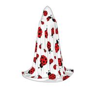 UENFFKDAP (Ladybug) Imprimé Halloween Cape à Capuche pour Adolescents Party Decoration Cape, Taille M Doux et Élastique