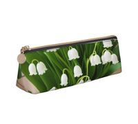 UENFFKDAP Lilies of the Valley Trousse à crayons en cuir avec fermeture éclair Pour école et bureau Unisexe, blanc, Taille unique, Trousse de maquillage