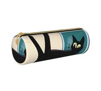 UENFFKDAP Mid-Century Modern Art Cat Leather Pencil Case Student Pencil Case Zipper Pencil Case Cosmetic Bag Suitable for School and Office Unisex, blanc, Taille unique, Trousse de maquillage