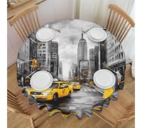 UENFFKDAP Nappe ronde Love From New York, imperméable, lavable et réutilisable. Utilisée dans les restaurants, les fêtes, l'intérieur et l'extérieur 152 cm