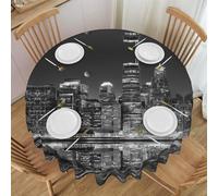 UENFFKDAP Nappe ronde New York Paintings imperméable, lavable et réutilisable. Utilisée dans les restaurants, les fêtes, l'intérieur et l'extérieur 152 cm