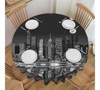 UENFFKDAP Nappe ronde New York Paintings imperméable, lavable et réutilisable. Utilisée dans les restaurants, les fêtes, l'intérieur et l'extérieur 152 cm