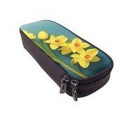 UENFFKDAP Narcisse Trousse à crayons en cuir avec fermeture éclair Pour école et bureau Unisexe, Noir , Taille unique, Trousse de maquillage