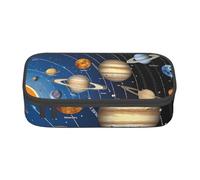 UENFFKDAP Outer Space Solar System Trousse à crayons grande capacité avec fermeture éclair pour étudiants Unisexe, Noir , Taille unique, Trousse de maquillage