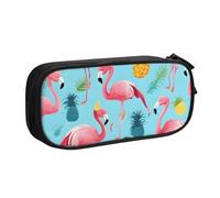 UENFFKDAP Rose Flamingo Ananas Grande Capacité Trousse Étudiant Trousse à crayons Trousse à crayons Trousse à crayons Trousse à maquillage Trousse à cosmétiques Convient pour l'école et le bureau