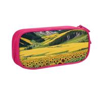 UENFFKDAP Sunflower Over The Mountains and Field Trousse à crayons grande capacité Étudiant Trousse à crayons Fermeture Éclair Trousse à cosmétiques Convient pour l'école et le bureau Unisexe, rose,