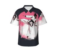 UENFFKDAP Taekwondo Design Chemise hawaïenne à manches courtes pour homme Style décontracté, Noir , M