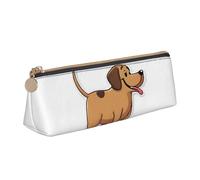 UENFFKDAP Trousse à crayons en cuir avec motif teckel drôle - Pour étudiant - Avec fermeture éclair - Convient pour l'école et le bureau - Unisexe, blanc, Taille unique, Trousse de maquillage