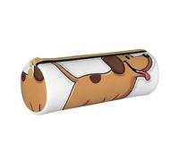 UENFFKDAP Trousse à crayons en cuir avec motif teckel drôle - Pour étudiant - Avec fermeture éclair - Convient pour l'école et le bureau - Unisexe, blanc, Taille unique, Trousse de maquillage