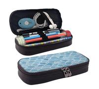UENFFKDAP Trousse à crayons en cuir motif écailles de sirène dorée - Durable et légère - Pour étudiant - Fermeture éclair - Convient pour l'école et le bureau - Unisexe, Noir , Taille unique, Trousse
