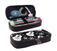 UENFFKDAP Trousse à crayons en cuir motif guitare, durable et légère, trousse à crayons pour étudiant, trousse à fermeture éclair, convient pour les écoles et les bureaux, unisexe., Noir , Taille