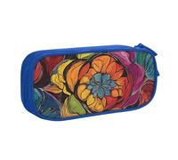 UENFFKDAP Trousse à crayons grande capacité en vitrail avec fermeture éclair pour étudiant - Convient pour l'école et le bureau - Unisexe, bleu, Taille unique, Trousse de maquillage
