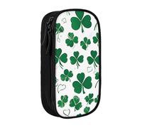UENFFKDAP Trousse à crayons Happy St Patrick's Day Grande capacité Trousse à crayons étudiant Trousse à cosmétiques Convient pour l'école et le bureau, unisexe, Noir , Taille unique, Trousse de