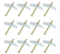 Uenhoy Lot de 20 boulons à bascule M3 et écrous papillons, chevilles murales robustes et boulons à vis pour accrocher des articles sur une cloison sèche - 0,3 x 5,1 cm, tête Phillips