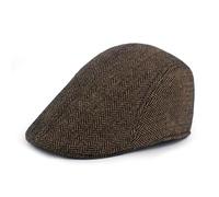 [Uenmay] Chapeau de chasse Street Lily Chapeau de protection solaire Visière solaire Béret décontracté Unisexe avec fourrure à carreaux de neige, Couleur café foncé., 7-7 1/8