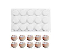Uenmay Multifonctions Mousse en Silicone 3D Bakeware Mousse Dessert Mould DIY Mould 15 Trous de Forme Ronde, Blanc