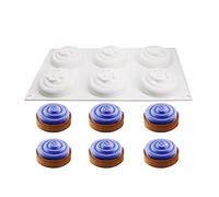 Uenmay Multifonctions Mousse en Silicone 3D Bakeware Mousse Dessert Mould DIY Mould 6 Trous en Forme d'ondulation d'eau