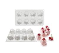 Uenmay Multifonctions Mousse en Silicone 3D Bakeware Mousse Dessert Mould DIY Mould 8 Trous Multilatéraux Boules Magiques
