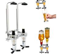 Uennm Porte-Bouteille Mural, Distributeur Bouteilles Doseur, Aluminium 2 Bouteilles Bar Butler Distributeur Mural Porteur de Boissons Bouteilles Distributeur de Boissons Alcool pour Party Bar