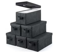 UENTIP Boîte de rangement cd pochette- 13,2 "x 5,9" x 5,3 ",noir (black, cd box-6pack)