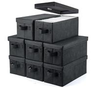 UENTIP Boîte de rangement cd pochette- 13,2 "x 5,9" x 5,3 ",noir (black, cd box-8pack)