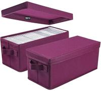 UENTIP Boîte de rangement cd pochette- 13,2 "x 5,9" x 5,3 ",noir (rose red, cd box-2pack)