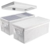 UENTIP Boîte de Rangement CD Pochette- 13,2 "x 5,9" x 5,3 ",Noir (White, CD box-2pack)