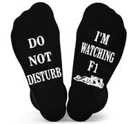 UEOTO Chaussettes amusantes « DO NOT DISTURB I'M WATCHING F1 » avec poignées - Cadeaux F1 pour hommes qui ont tout, chaussettes de Formule 1 - Cadeau fantaisie pour homme, adolescent, garçon, 9 à 12,