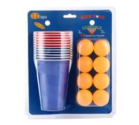 ueqtuiof 24Pcs Gobelet Beer Pong Jeux Boire,12 Gobelets en Plastique Bleu Et Rouge,avec 12 Balles De Ping-Pong,Gobelets Réutilisables pour Jeux à Boire,Fêtes,Anniversaires,Festivals,Mariages,Camping