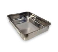 ÜREL Plat à Four Profond & Plaque de Cuisson en Acier Inoxydable - Plateau Rectangulaire à Bords Hauts pour Yaourt, Rôtis et Préparation (36,5 x 26,5 x 6,5 cm), 304 (18/10) Qualité Alimentaire