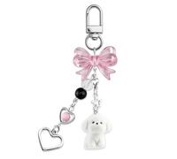 Uerifr Porte-clés mignon pour sac à main, porte-clés esthétique pour sacs à dos, sacs fourre-tout, portefeuille, accessoires kawaii, animaux en peluche, chien, maman, cadeaux pour femmes et filles