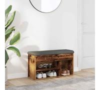 UERNGFTKM Banc à chaussures avec coussin d'assise en bois - 82 x 32 x 45,5 cm - Beaucoup d'espace de rangement pour les chaussures - Assise rembourrée pour plus de confort - Polyvalent comme banc de