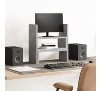 UERNGFTKM Organiseur de bureau réglable en bois gris béton, 40 x 17 x 41 cm, composé de deux parties pour une installation flexible d'étagère, utilisable à un angle de 90 °, peu encombrant