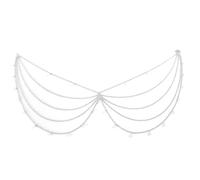 UERSJWYSO Ceinture De Taille En Métal Multicouche Pour Femmes, Mode, Ajustable, Bohème, Avec Strass Et Perles, Chaîne Corporelle Sexy Et Élégante,Argent,One Size