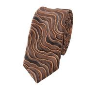 UERSJWYSO Cravates en Jacquard De Soie Et Polyester Pour Hommes Cravate Texturée à Rayures Ondulées pour Mariage Fête Formelle,Marron,One Size