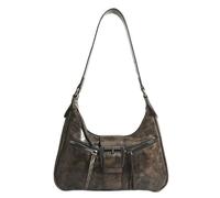 UERSJWYSO Femmes Mini Sac À Bandoulière en Cuir PU Bandoulière Petit Cabas Rétro sous Bras Hobo Sacs avec Bandoulière Détachable,Marron